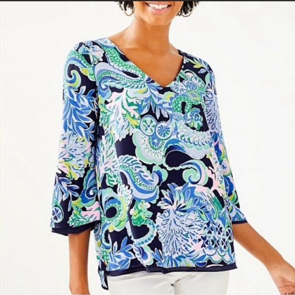 NWT Lilly Pulitzer Florin Sirens & Spirits Top Sz XXS - Picture 1 of 10